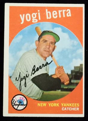 1959 Yogi Berra TOPPS #180. In G/VG condition with rounded corners.