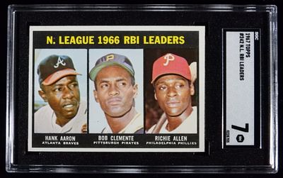 SGC 1967 TOPPS #242 1966 RBI Leaders 7 NM. National League SGC grade 7 NM