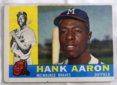 TOPPS Card 300 Hank Aaron. (There is tape on t he top of the card.)