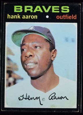 Hank Aaron #400 TOPPS 1971. In G/VG condition, rounded corners, ink fading
