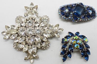 (3) Large Brooches. Bid With Us Today