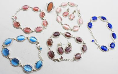 Colorful Silver Tone Bracelets & More. Ring Size 9