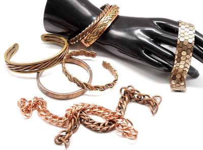 (8) Copper Colored Bracelets. Visit our very own new site, Vintageauctionsonline.com