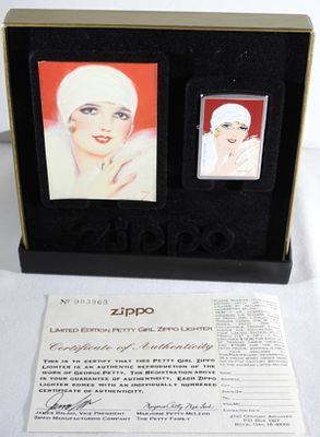 Zippo Limited Edition Petty Girl "Red" Unfired. Comes in its original box, with a trading card. 