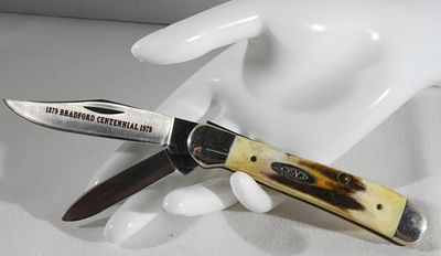 Case XX 5249SSp Pocket Knife. Bedford Centennial Copperhead Stag Two-Blade
