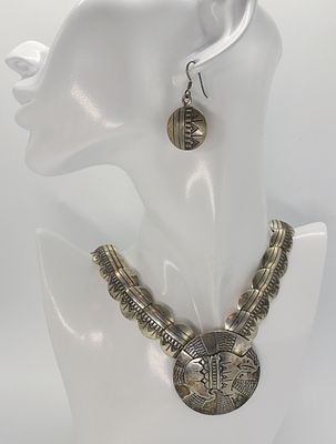 Southwest Double Sided Pendant Necklace. Southwest style, sterling double sided pendant 