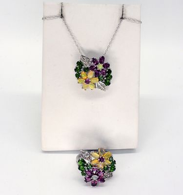 Incredible 925 Gemstone Matching Set. Incredible sterling matching set. Gemstones are Ethiopian 