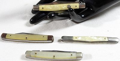 Imperial & Sabre Knives, Mother of Pearl Handles. The collection includes two Imperial and two 