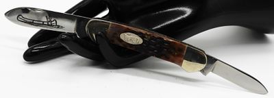 Case XX Canoe Knife, Amber Bone Handle. This Case XX folding canoe pattern knife features 