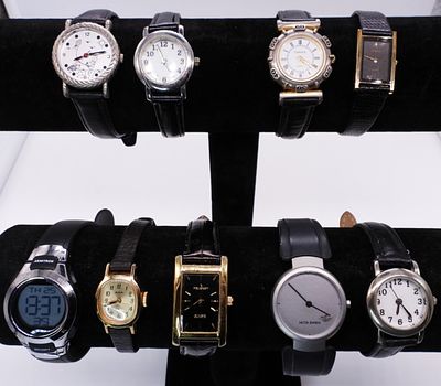 Vintage Wristwatch Collection, Mixed. A collection of nine vintage wristwatches in gold tone and 