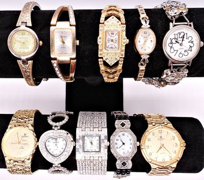Lot of 10 Fashion Watches. A diverse collection of ten wristwatches spanning multiple styles and 