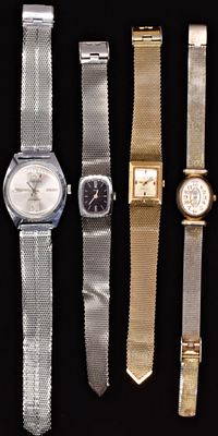 Lot of Four Vintage Watches,. A collection of four vintage watches spanning multiple styles and 
