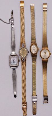 Vintage Ladies Watch Lot. A collection of four vintage ladies' wristwatches spanning the 