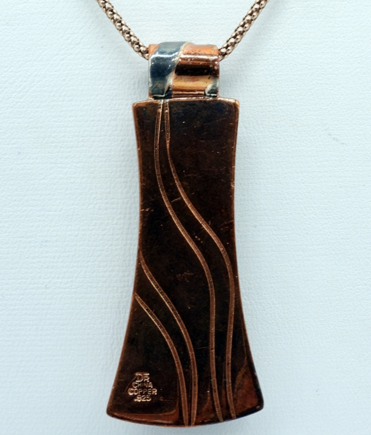DTR Sterling & Copper Pendant, 925 Chain
