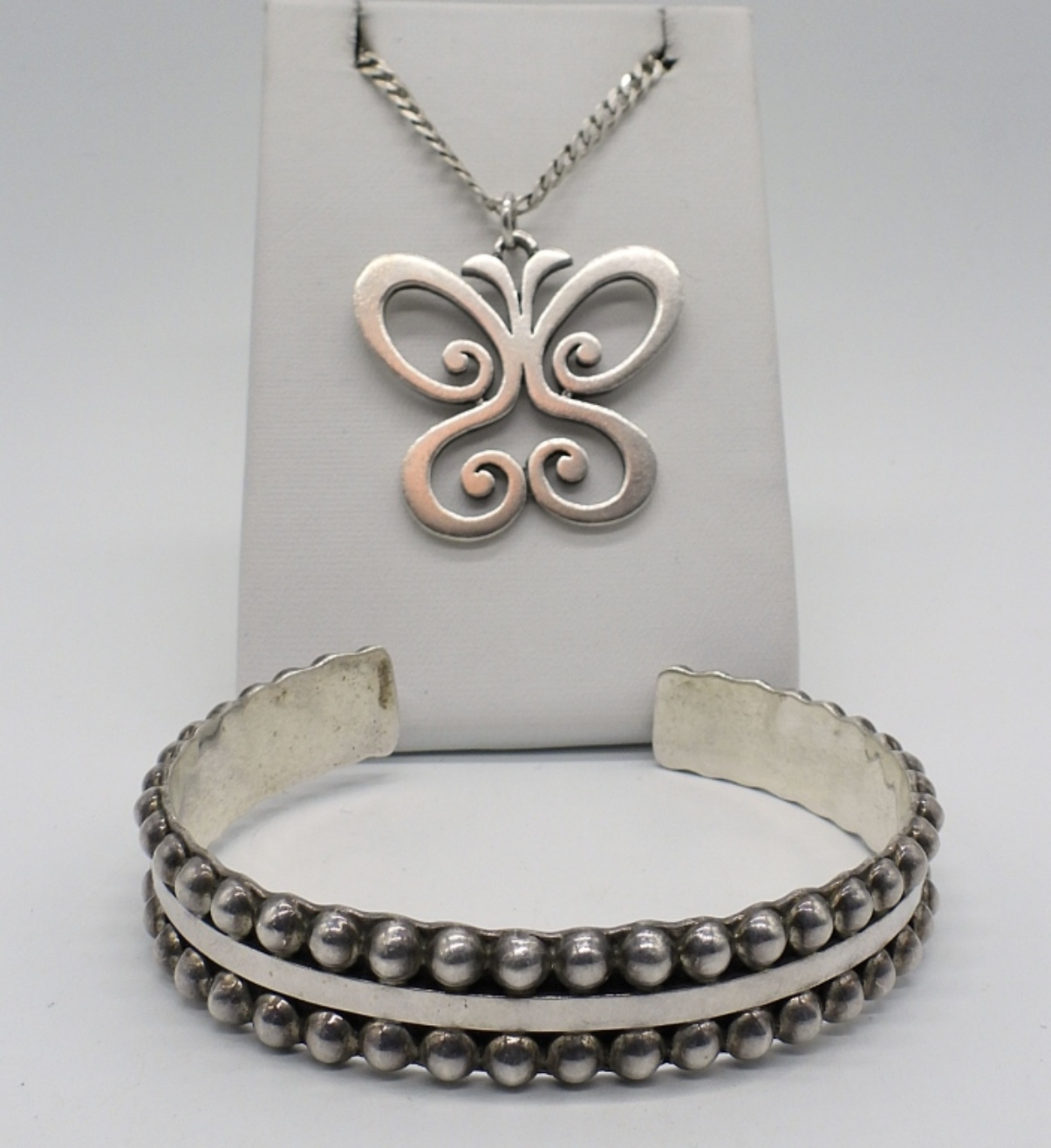 Taxco Mexico 925 Cuff & Butterfly Necklace