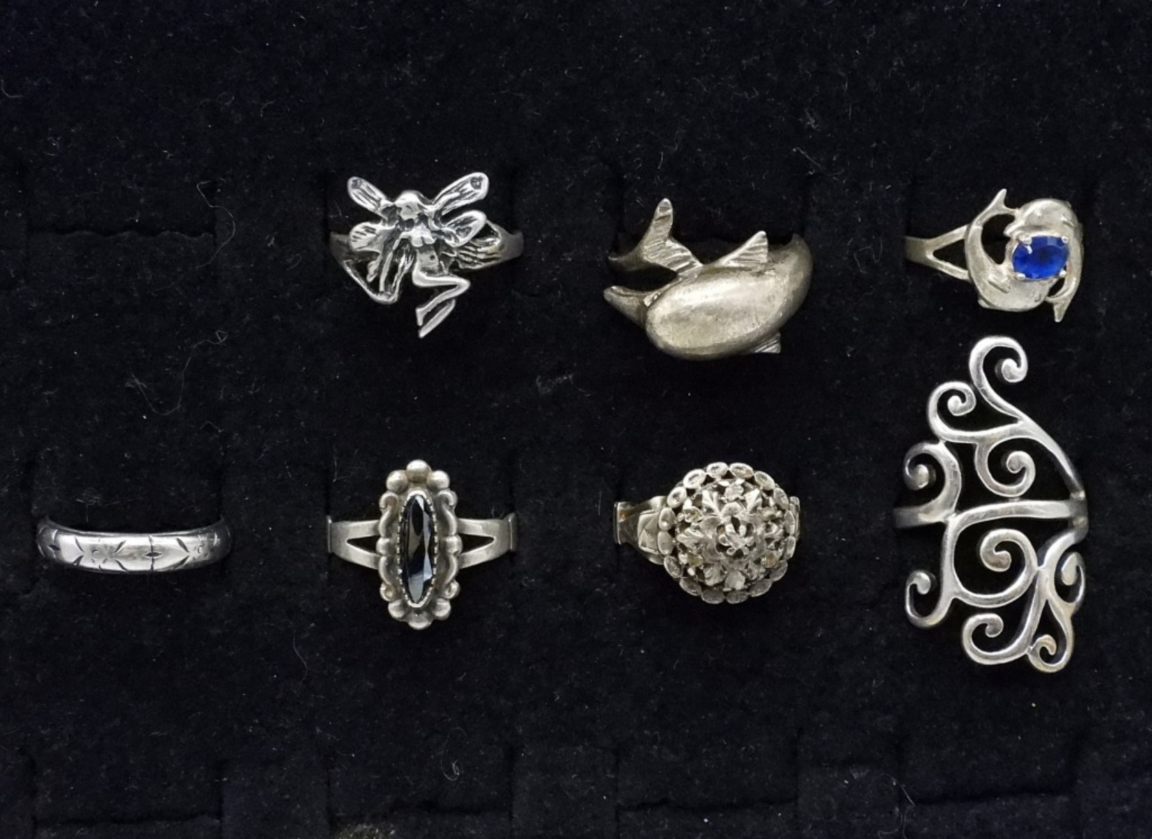 7 Sterling Whimsical Fashion Rings