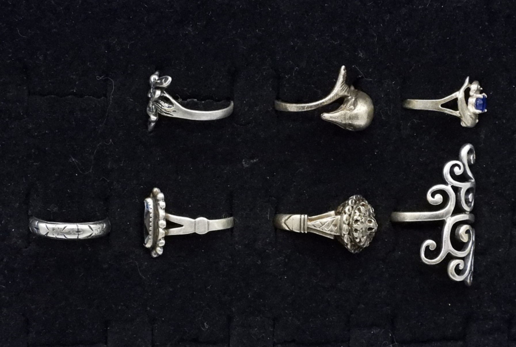 7 Sterling Whimsical Fashion Rings
