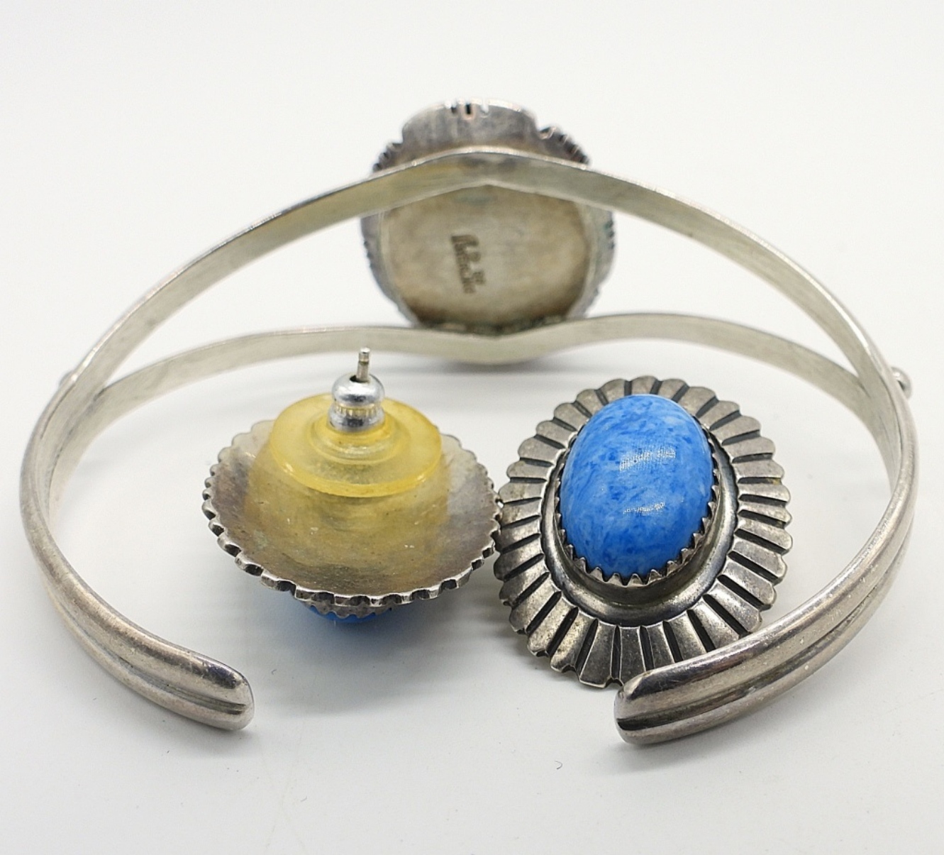 Navajo Denim Lapis Lazuli Cuff & Earrings