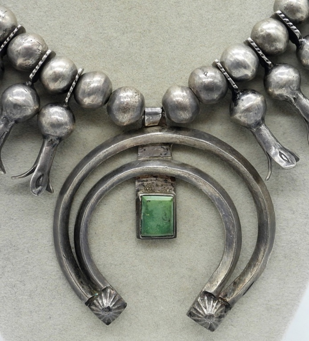 Squash Blossom 925 & Green Turquoise