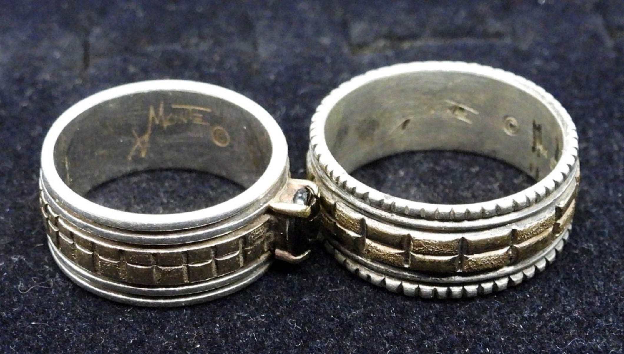 Alvin Monte Navajo 925 & 14k Matching Rings