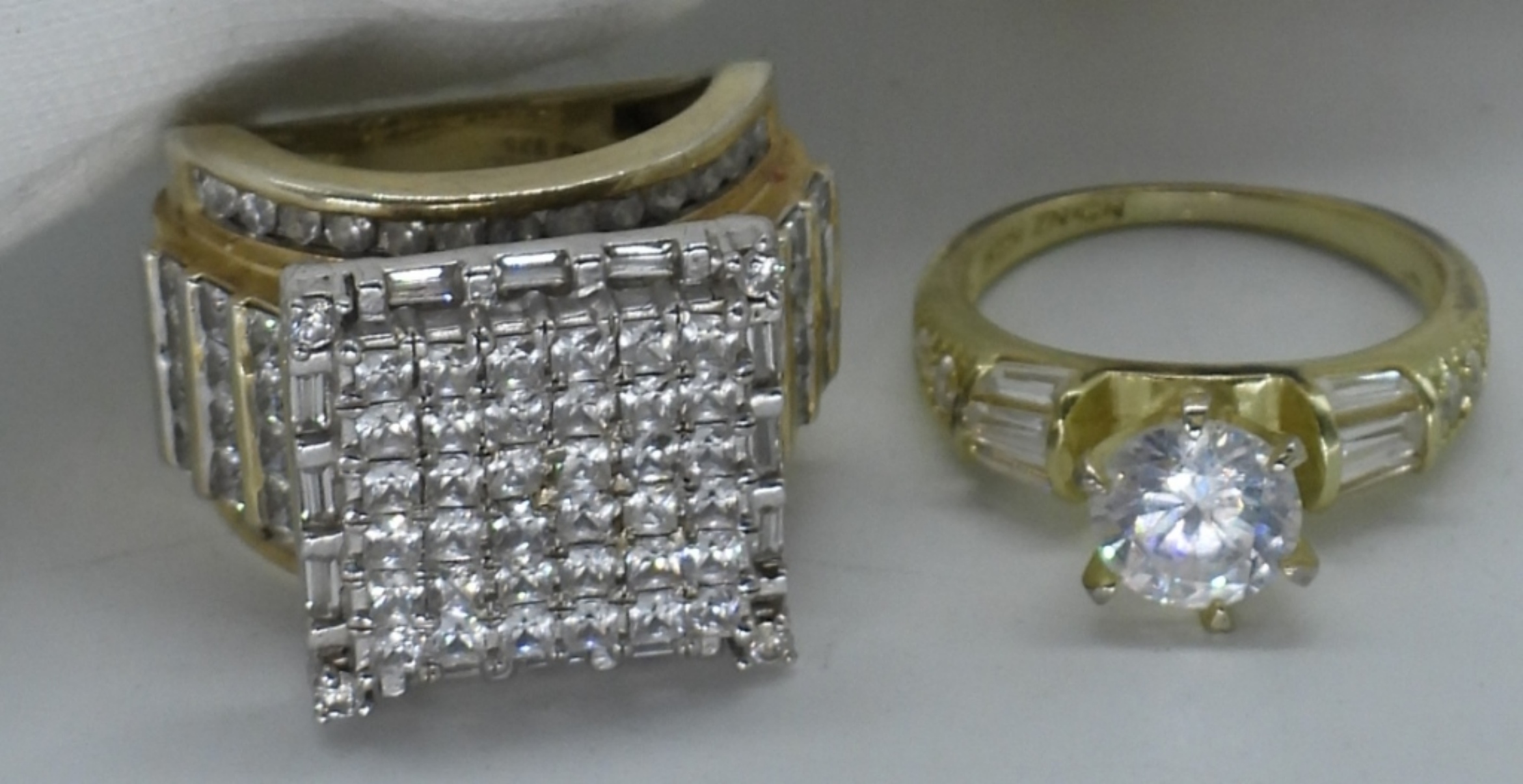 Gold Tone Simulated Diamond Rings