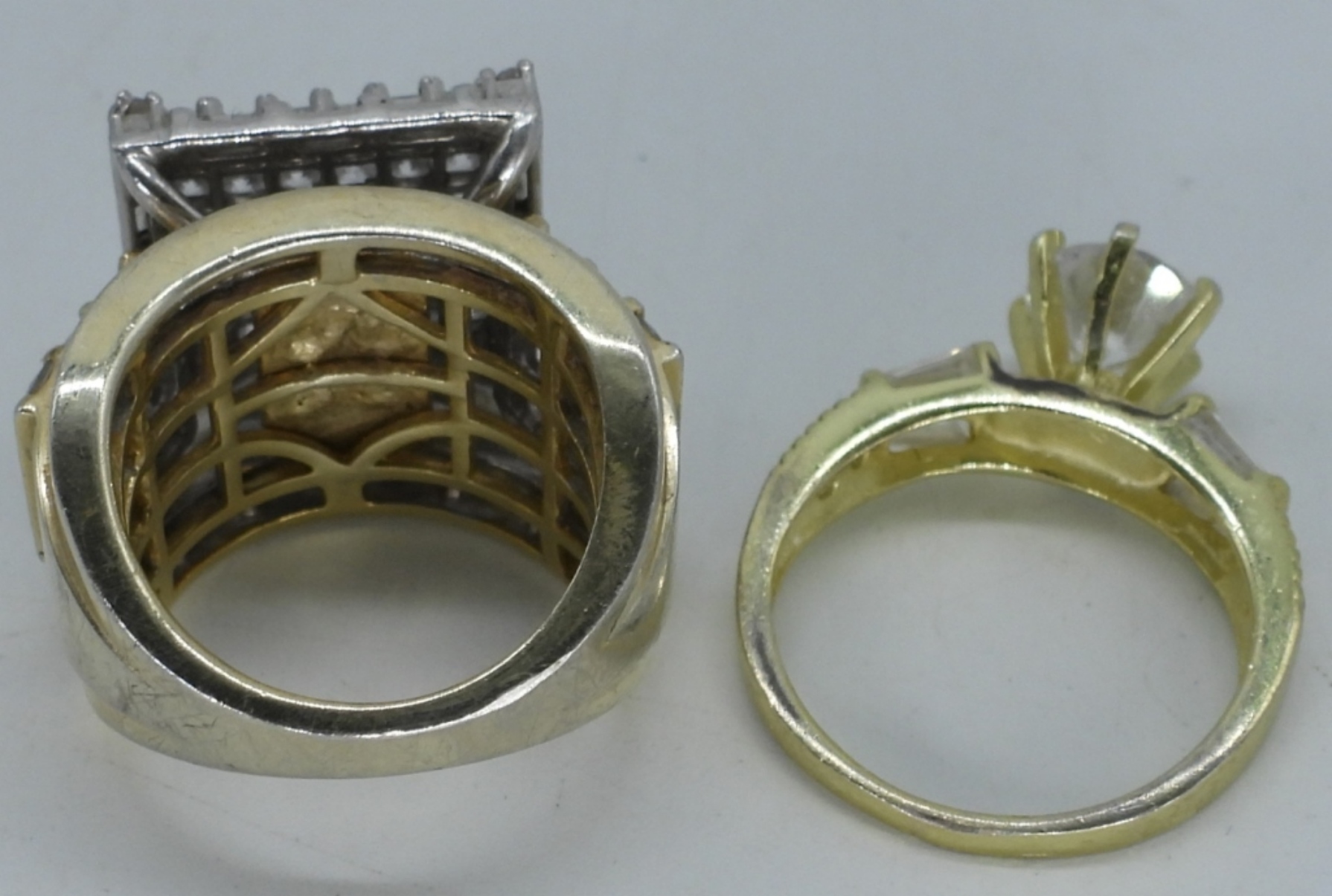 Gold Tone Simulated Diamond Rings