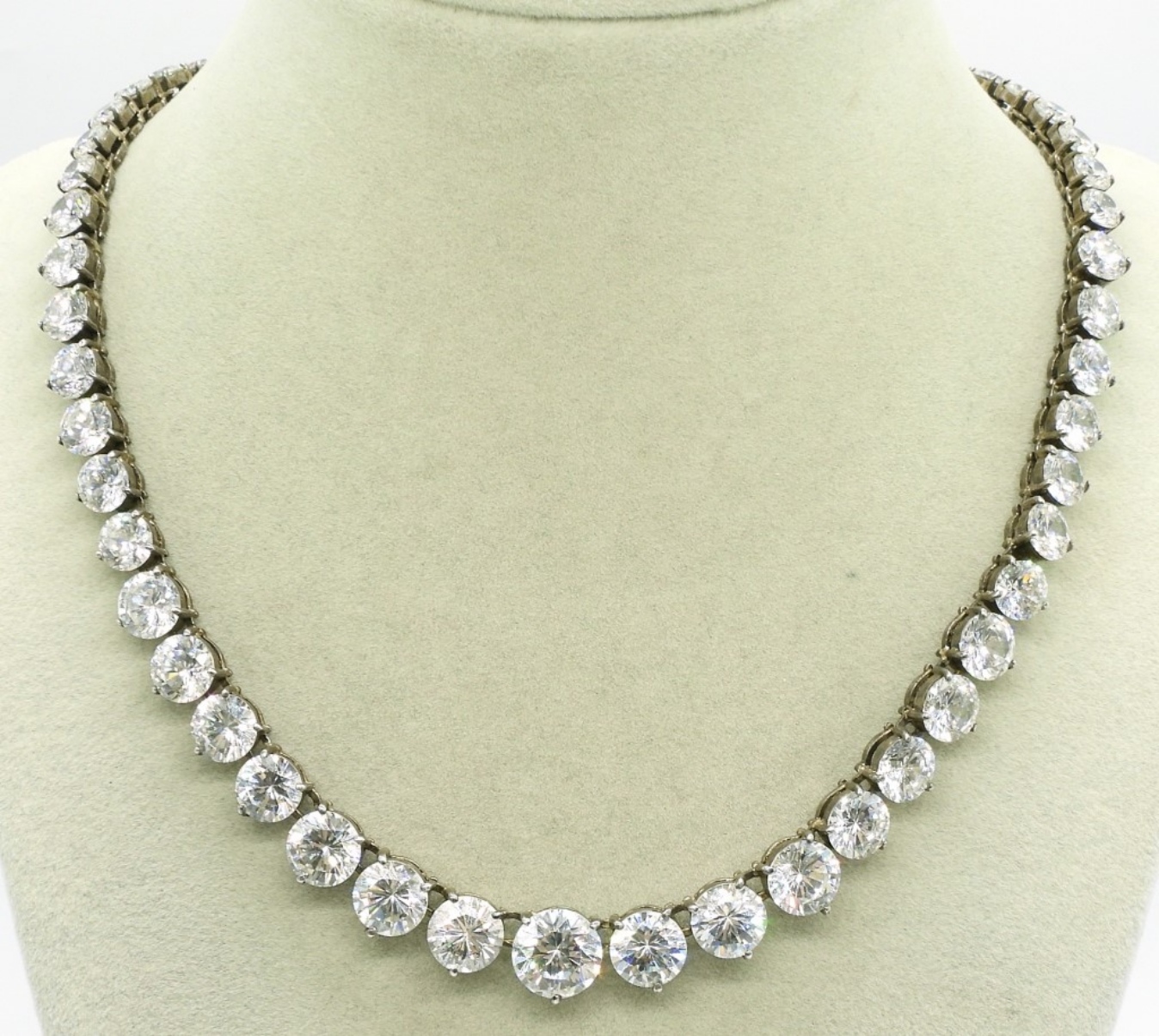 Sterling Simulated Diamond Necklace