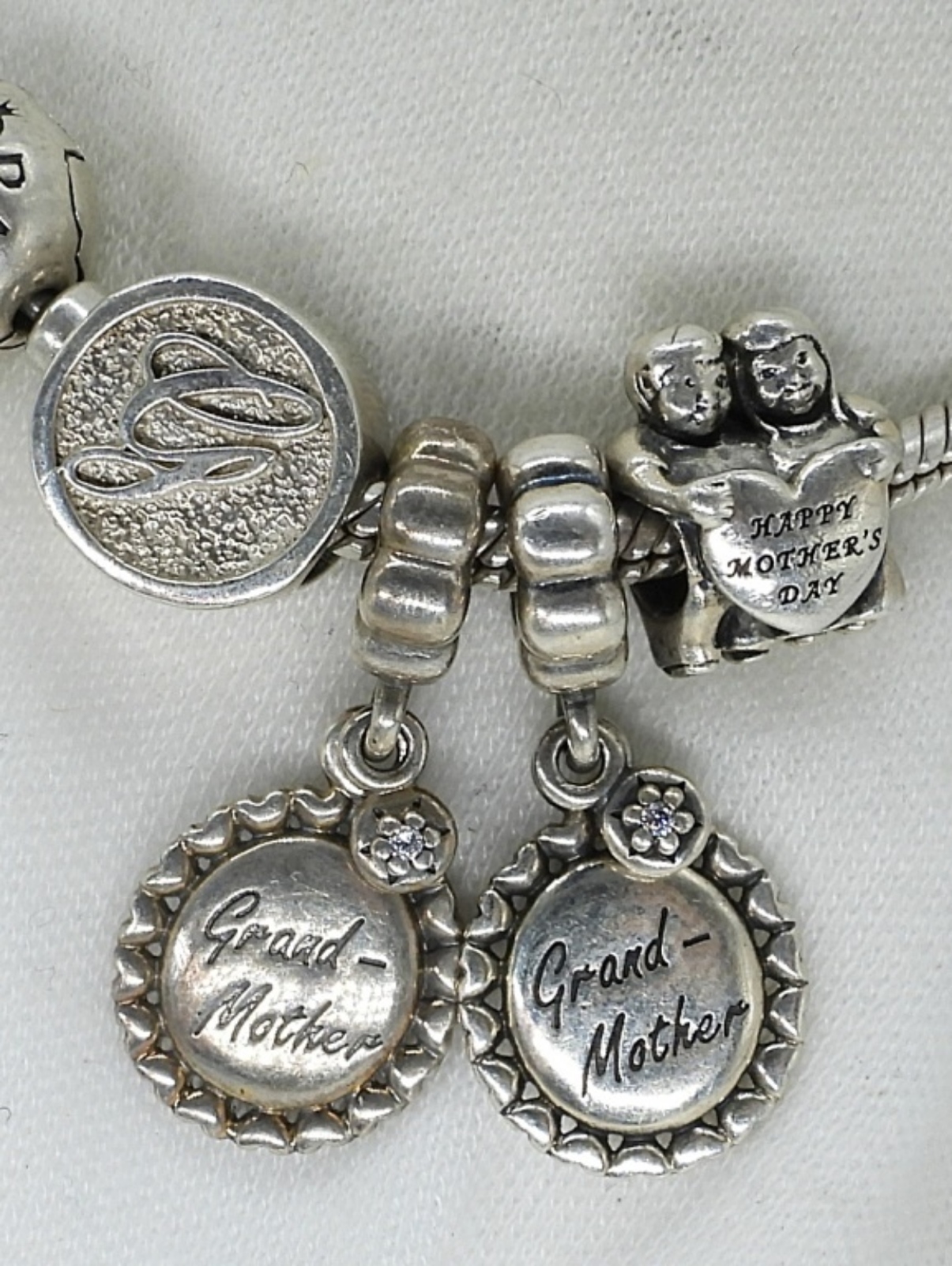 Pandora Sterling Bracelets & 4 Charms