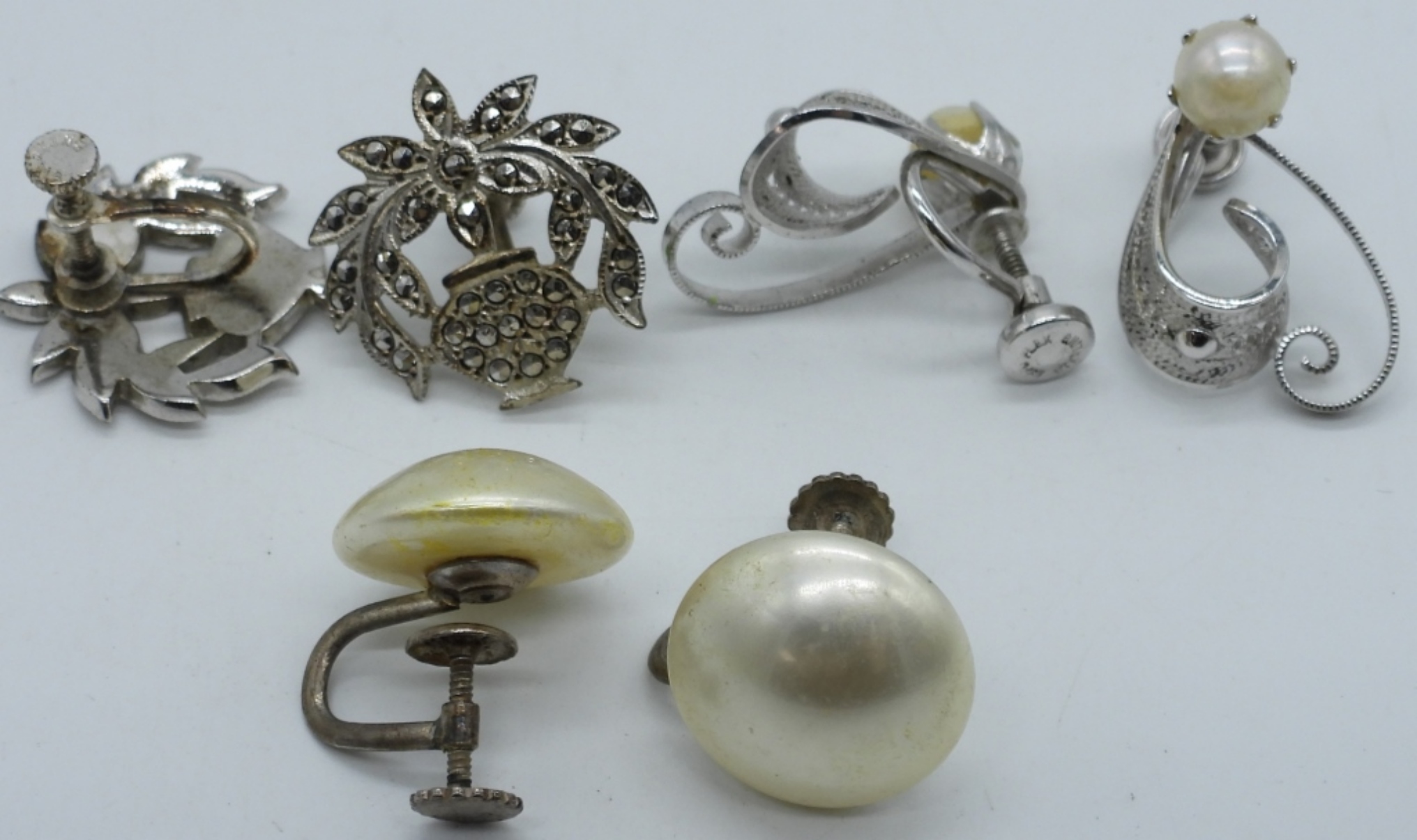 3 Pair Sterling Screw back Earrings