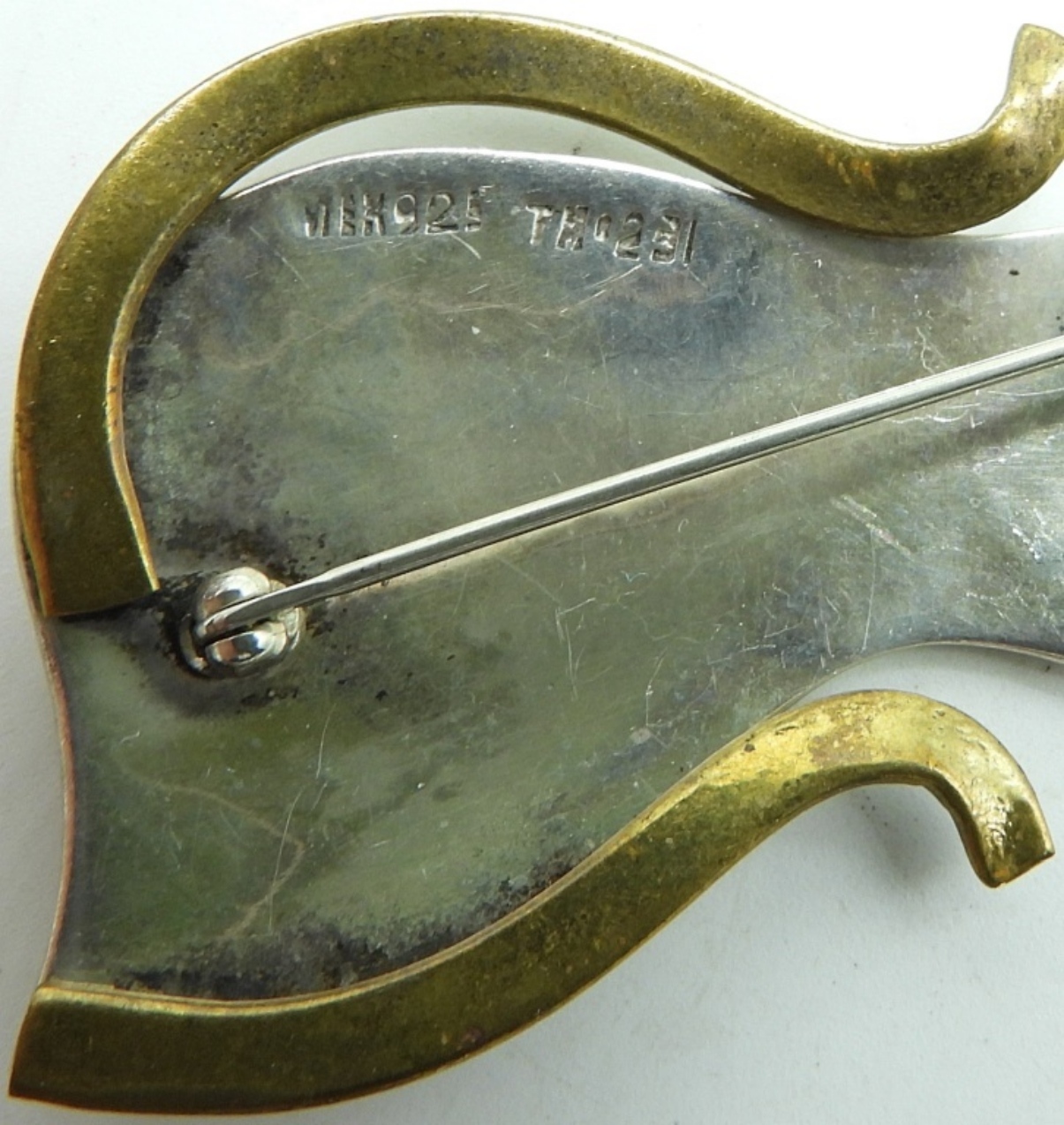 Taxco Cat Pin & Two Sterling Horse Pins