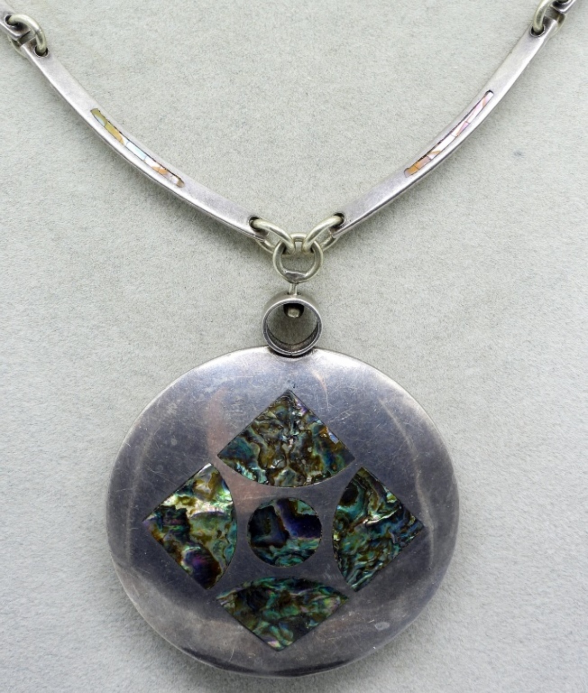Mexico Abalone Inlay Necklace Earring Set