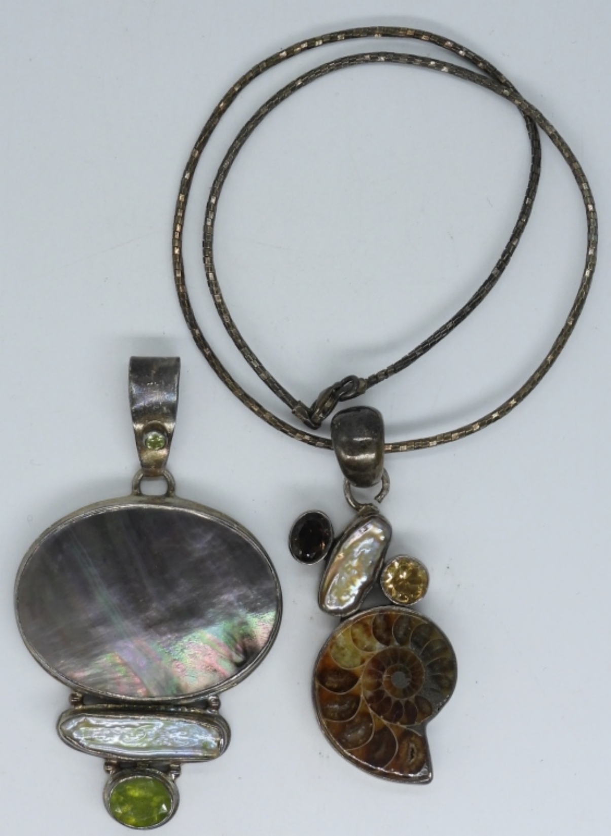Fossil & Gemstone Sterling Pendants