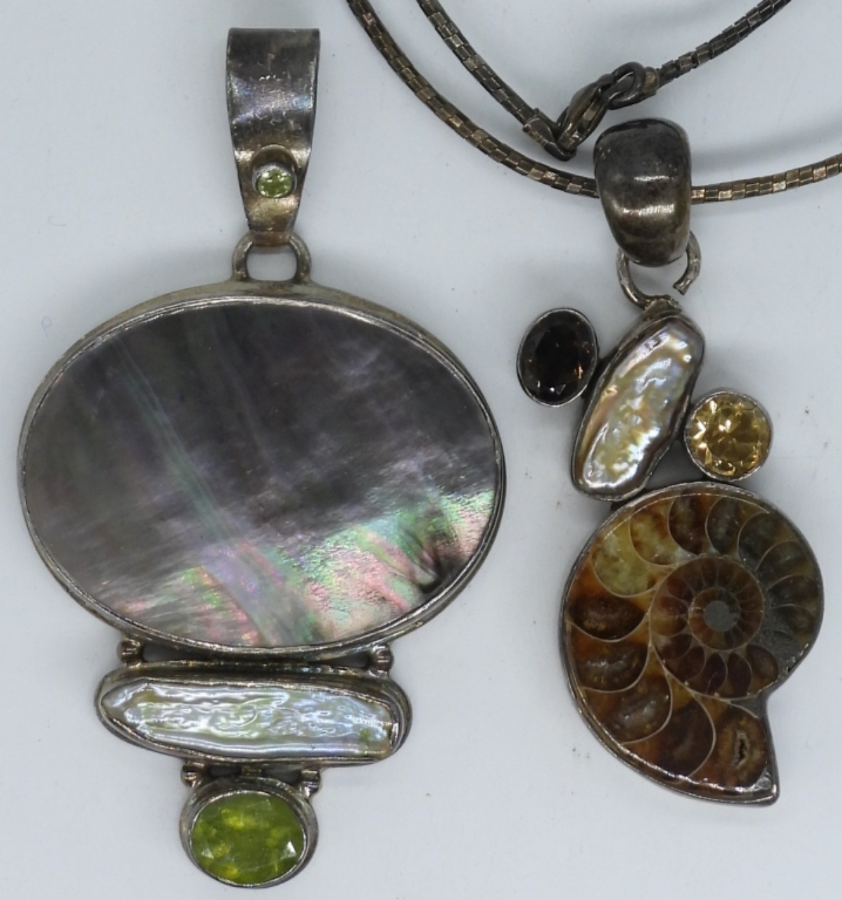 Fossil & Gemstone Sterling Pendants