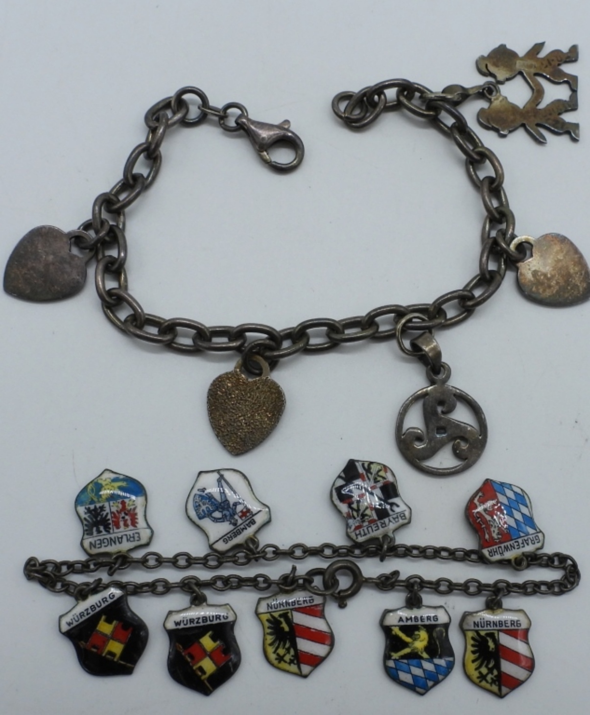 2 Vintage Sterling Charm Bracelets