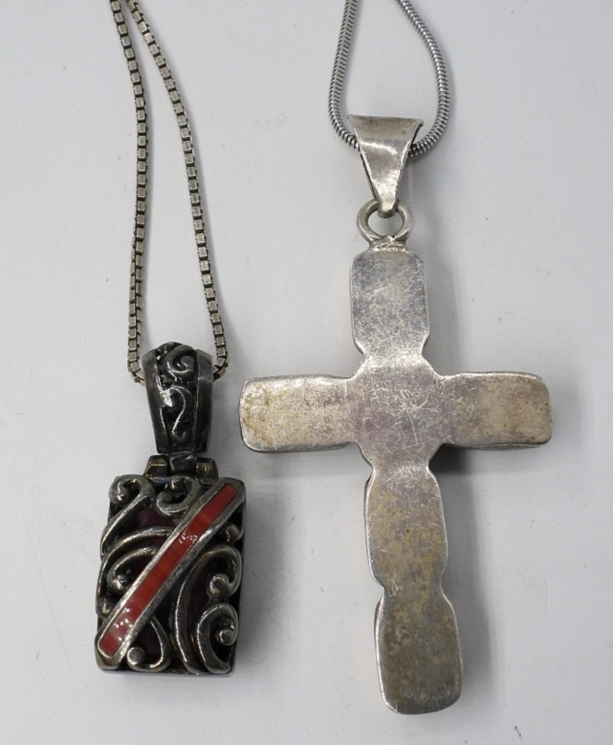 2 Southwest Style 925 Spiney Oyster Necklaces