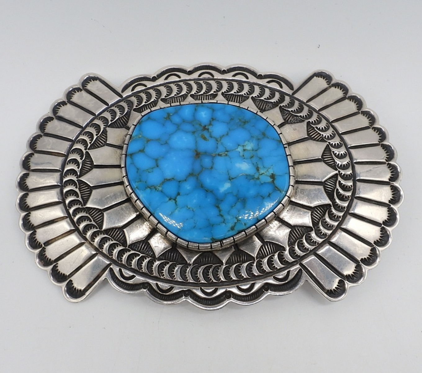 D. Delgarito Navajo Turquoise 925 Belt Buckle