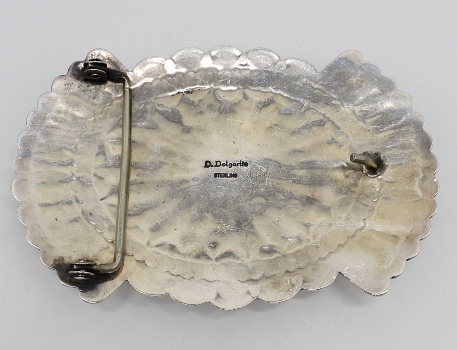 D. Delgarito Navajo Turquoise 925 Belt Buckle
