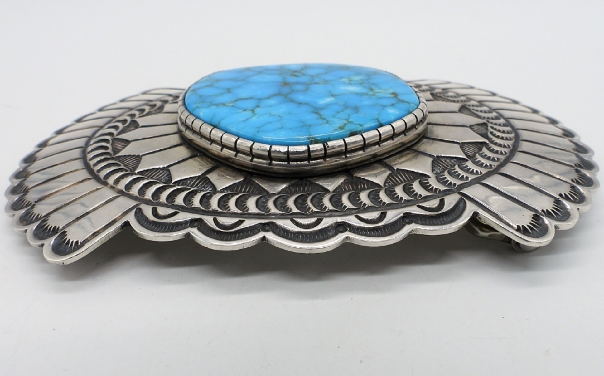 D. Delgarito Navajo Turquoise 925 Belt Buckle