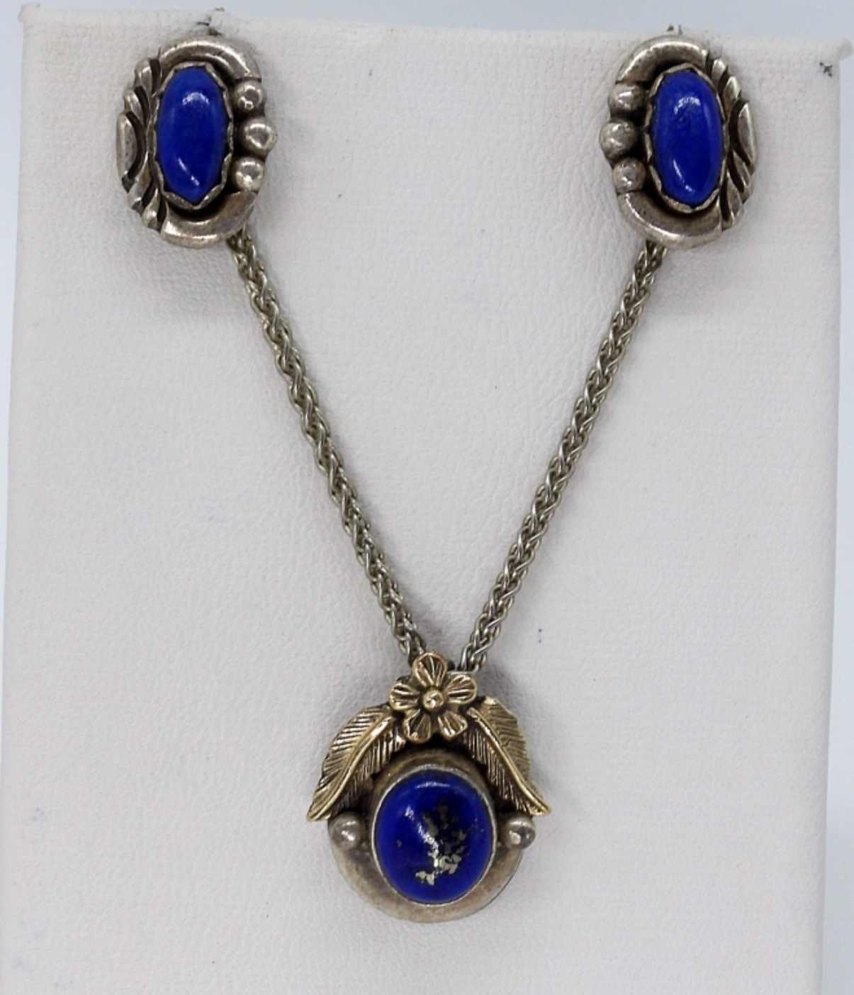 Lapis Lazuli Vintage 925 Necklace & Earrings