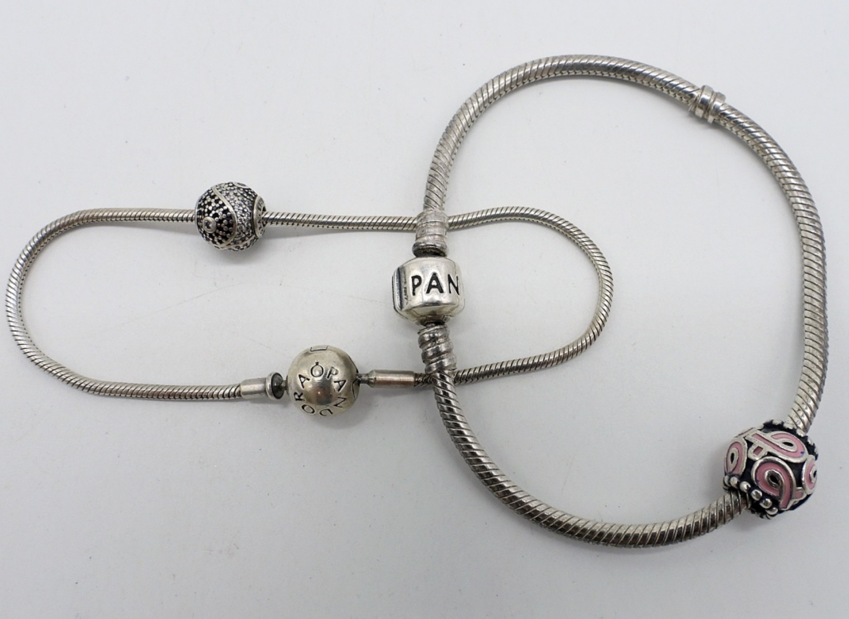 2 Sterling Pandora Charm Bracelets