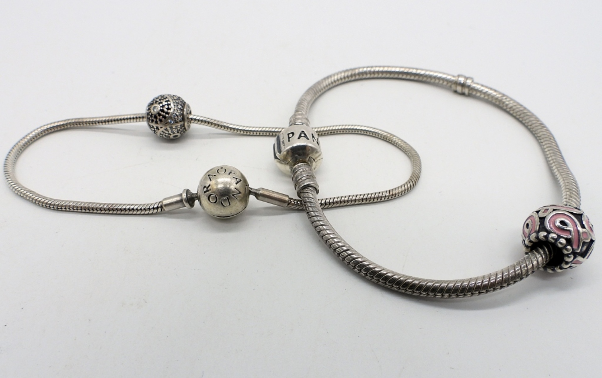 2 Sterling Pandora Charm Bracelets