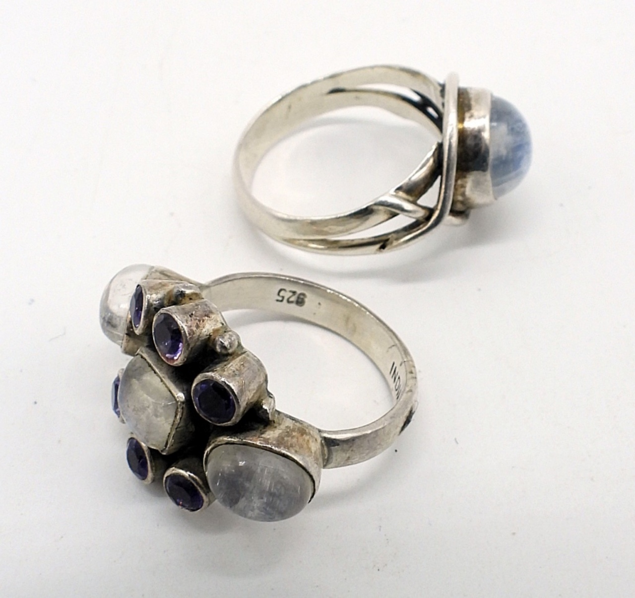 Moonstone Sterling Rings and Earrings
