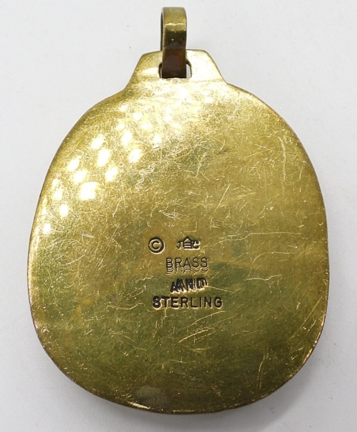 Vintage Brass & Sterling Pendant