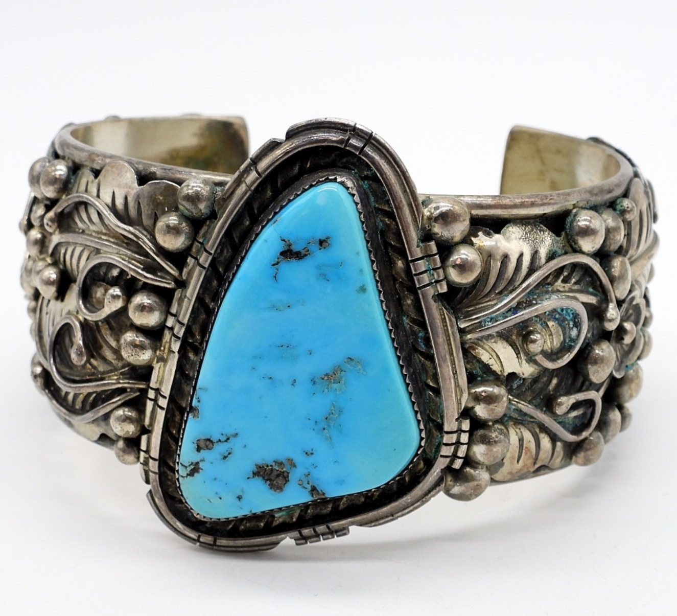 Large Navajo Sterling & Turquoise Cuff