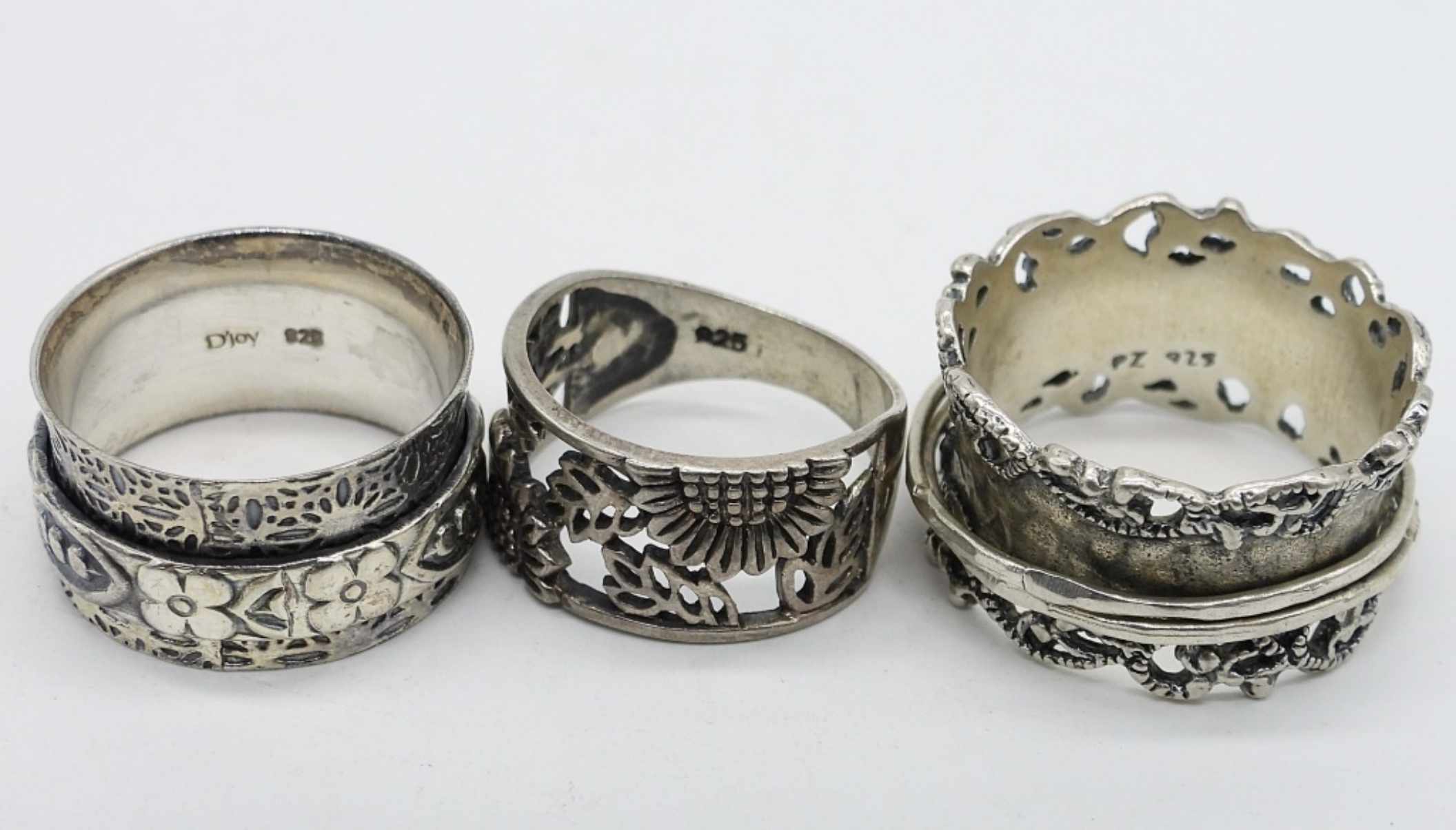 5 Sterling Fidget Rings & Bands