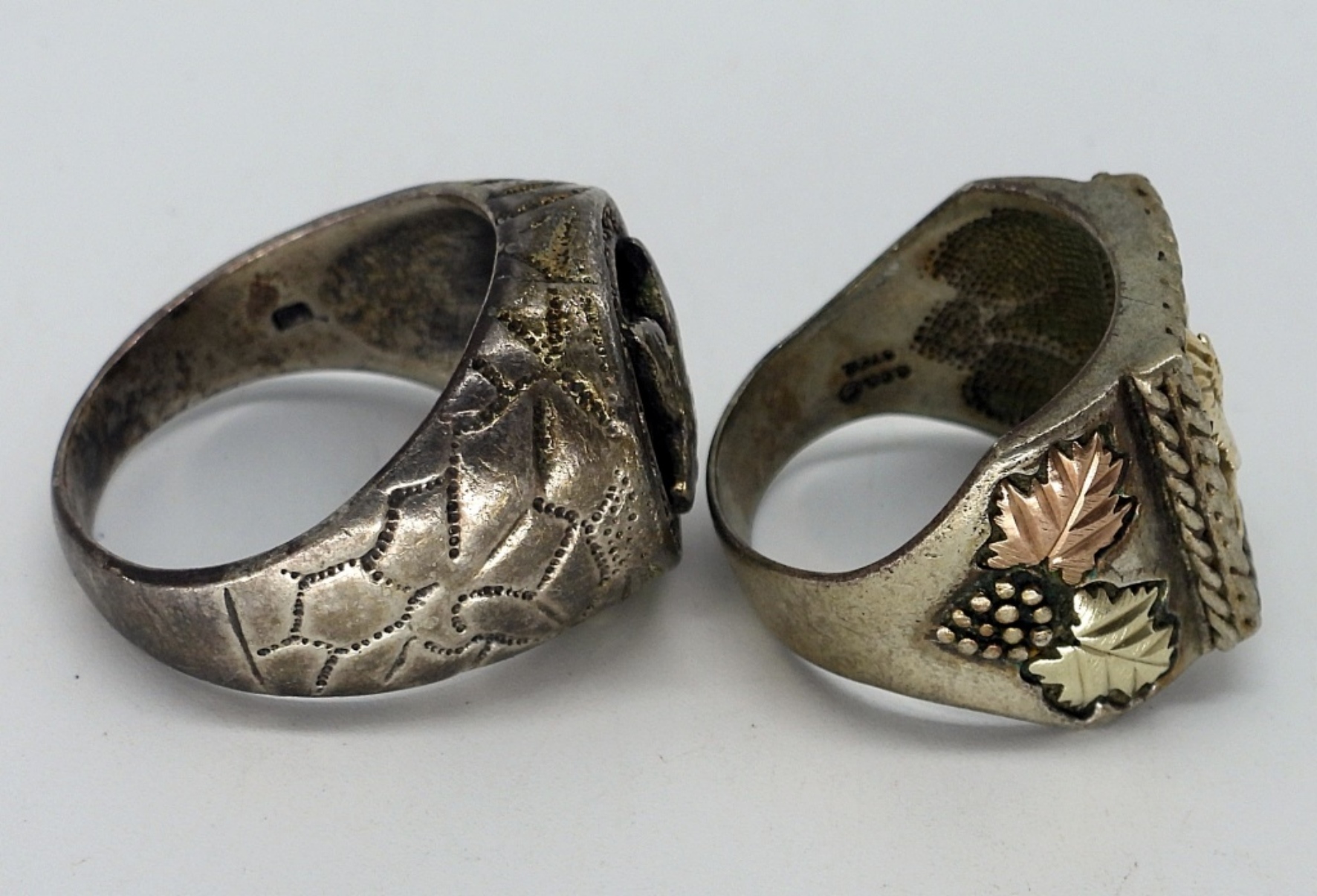Two Vintage Sterling Eagle Rings