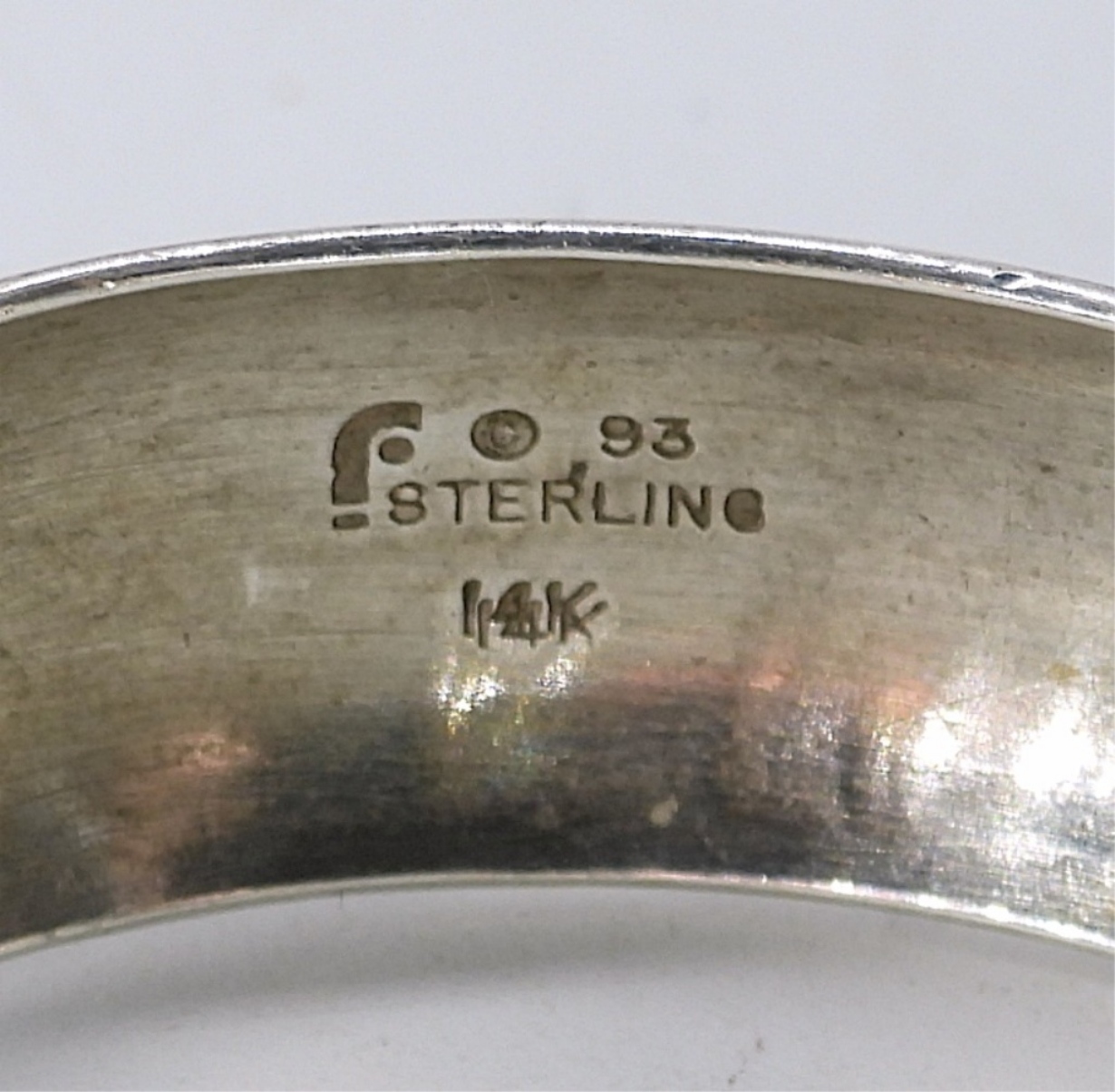 Sterling, 14k Gold & Cats Eye Cuff Bracelet