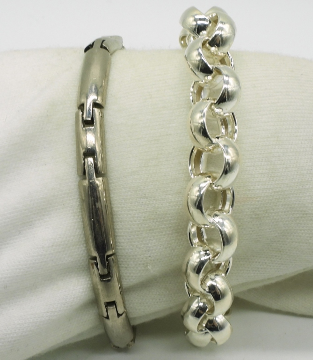 Two Sterling Fashion Bracelets