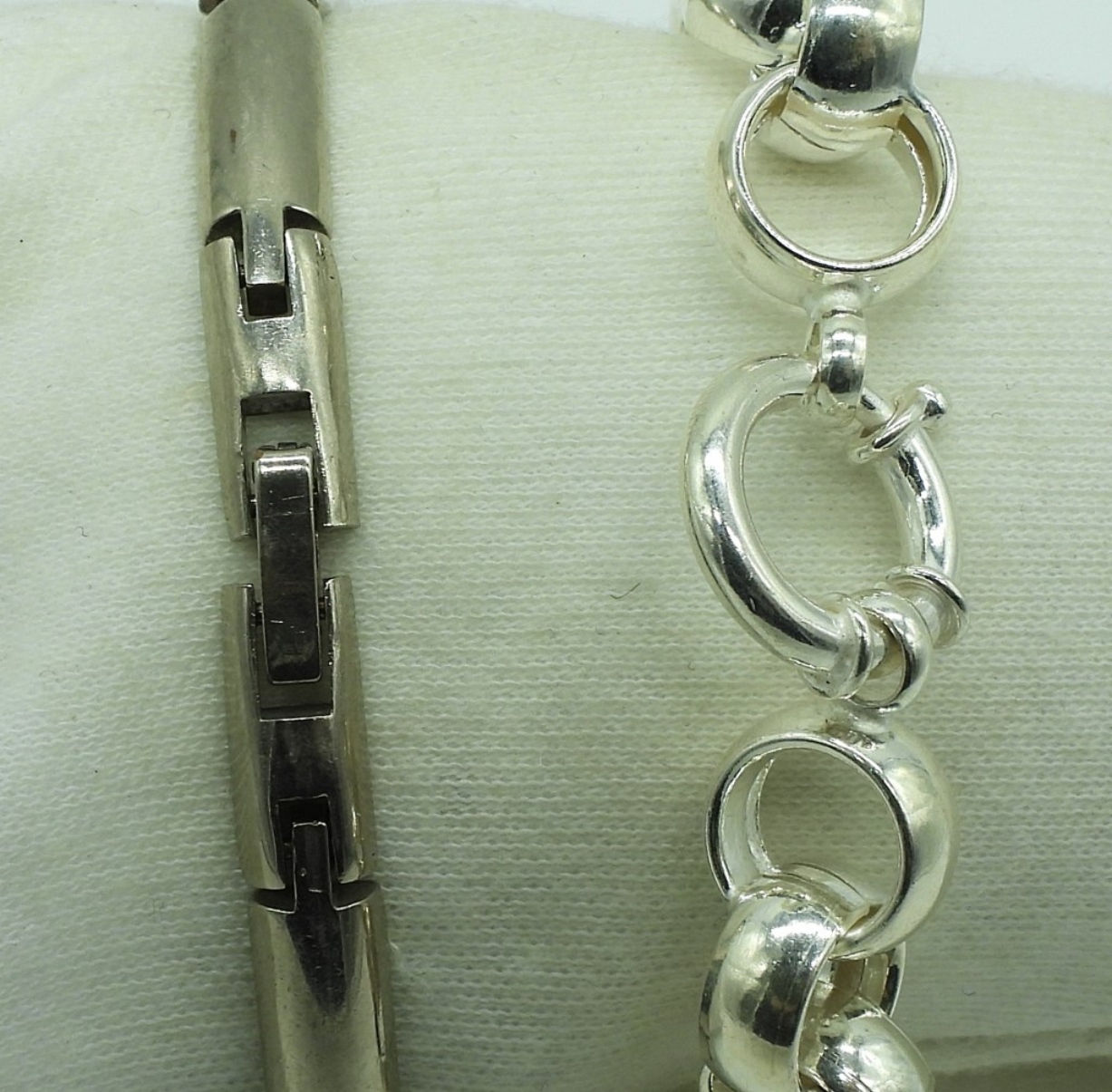 Two Sterling Fashion Bracelets