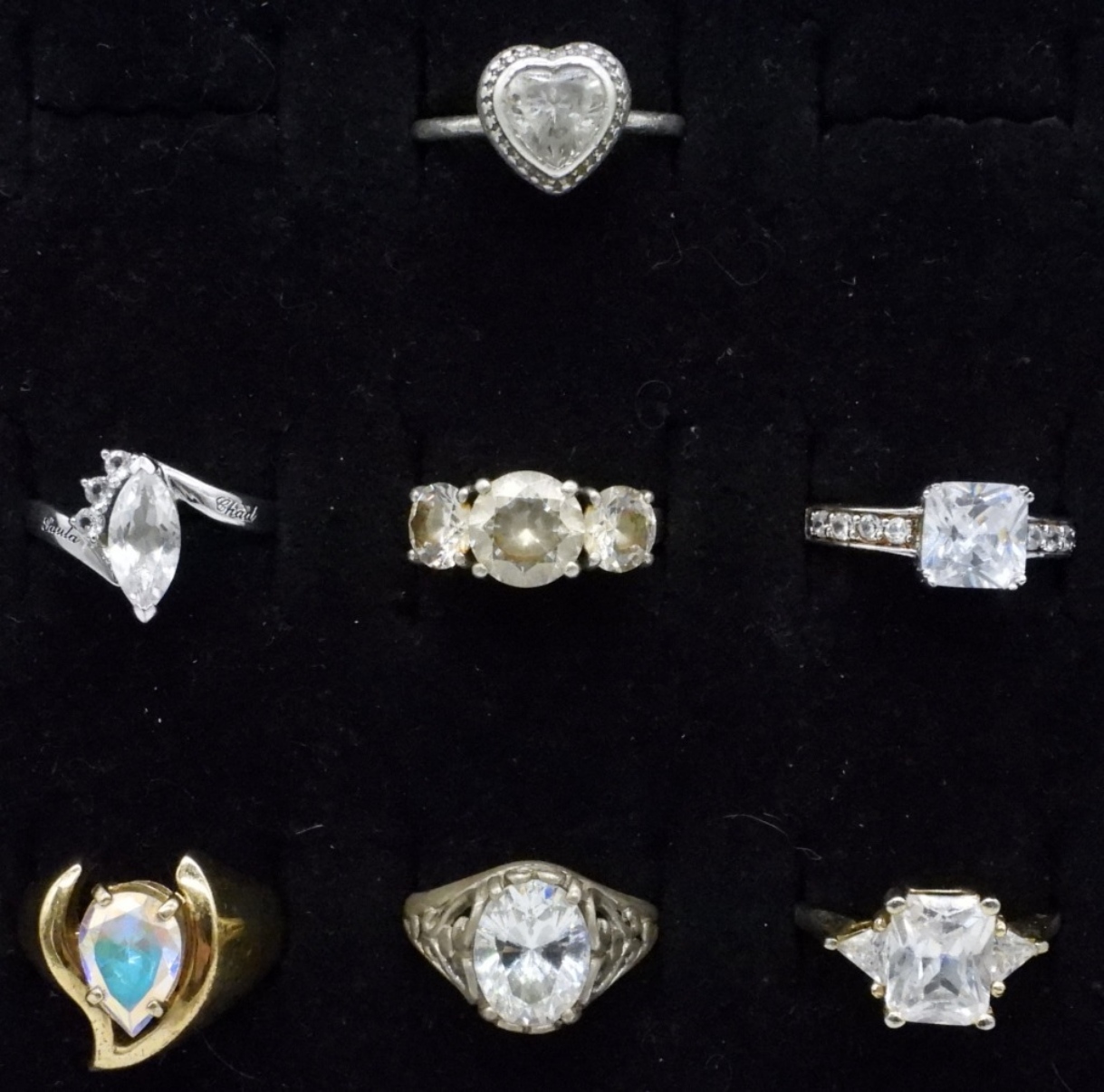 7 Sterling Simulated Diamond Fashion Rings